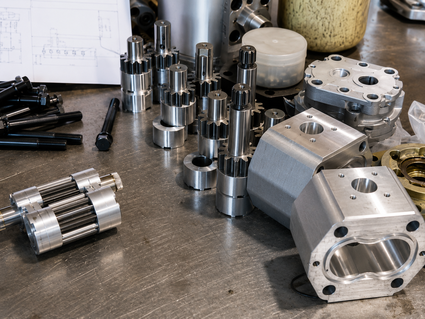 Hydraulic pumps and hydraulic components