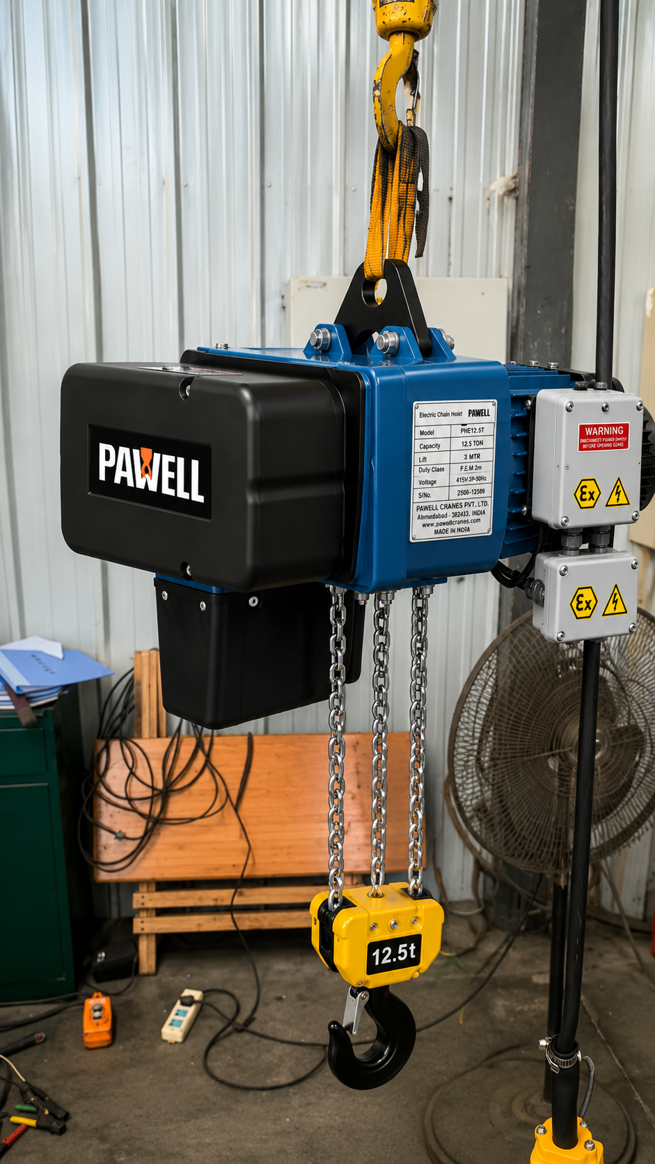 Electric chain hoist for industrial lifting