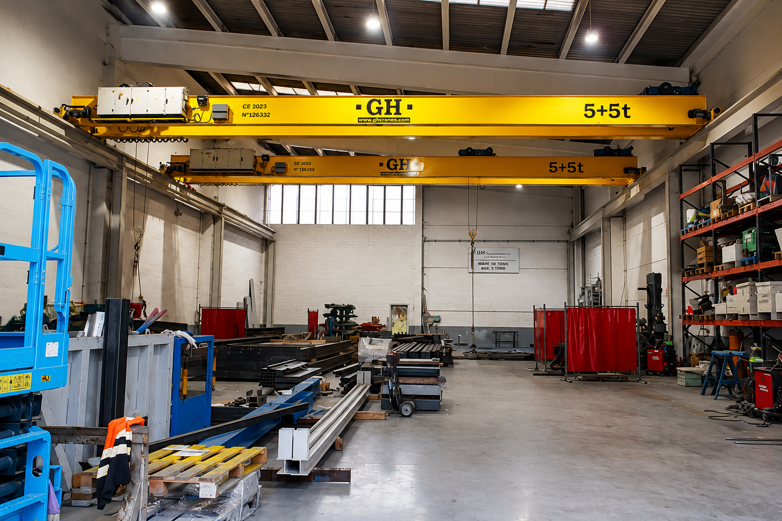 Industrial workshop overhead crane